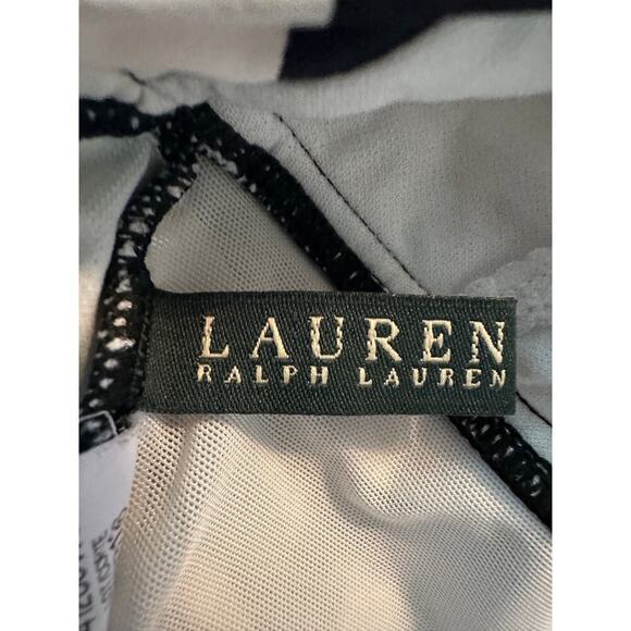 Ralph Lauren Plus Size 16 Black Polka Dot Halter One Piece Swimsuit Vacation - Picture 7 of 12